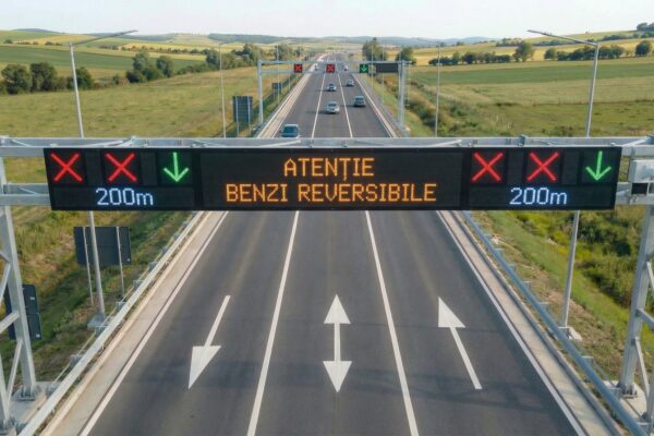 Интеллектуальная система управления реверсивными полосами движения, впервые внедренная в национальном масштабе на DN 17 на въезде и выезде из Бистрицы