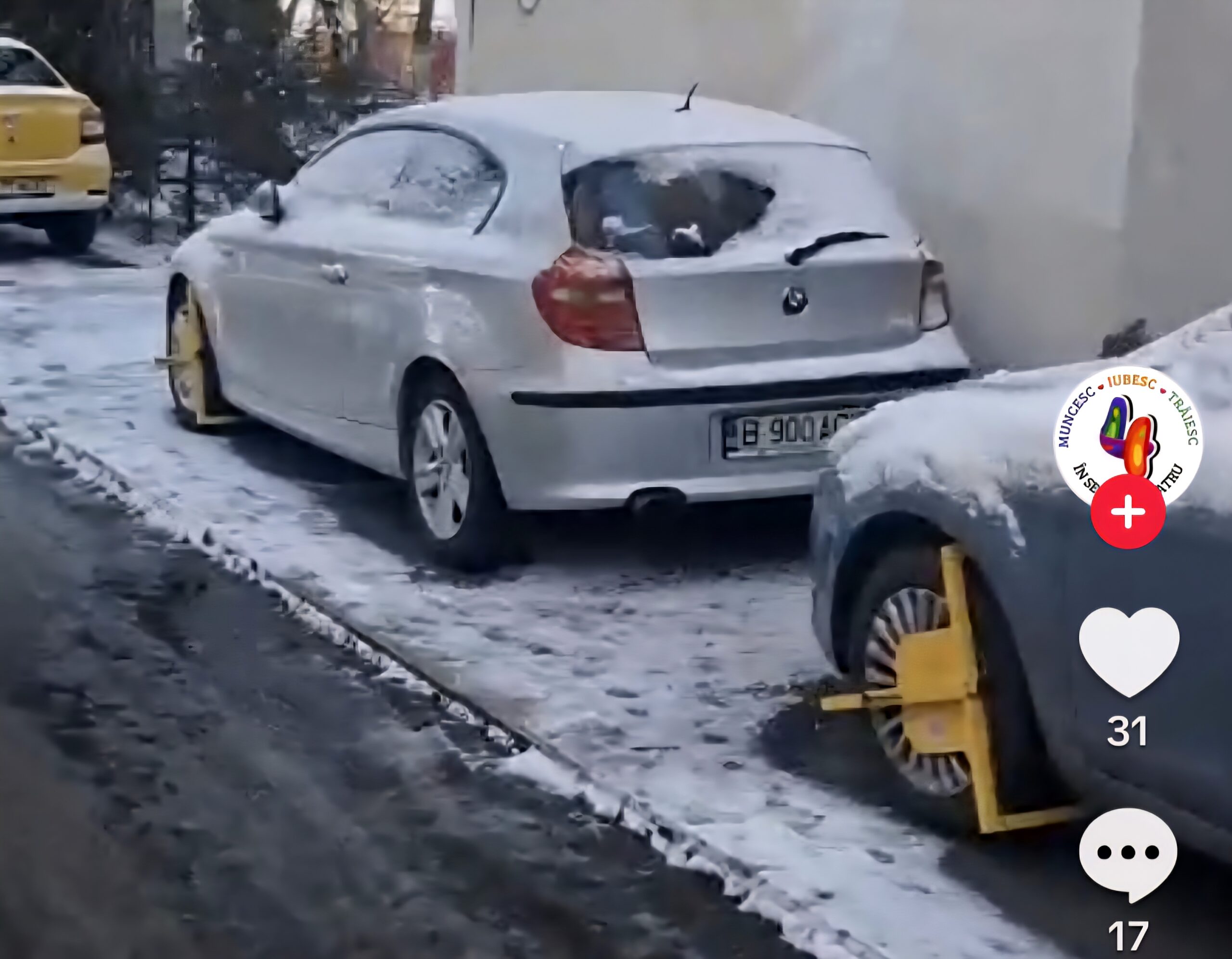 Водители, припарковавшиеся на тротуаре, обнаружили, что их колеса заблокированы в секторе 4. Мэрия разместила изображения в TikTok.