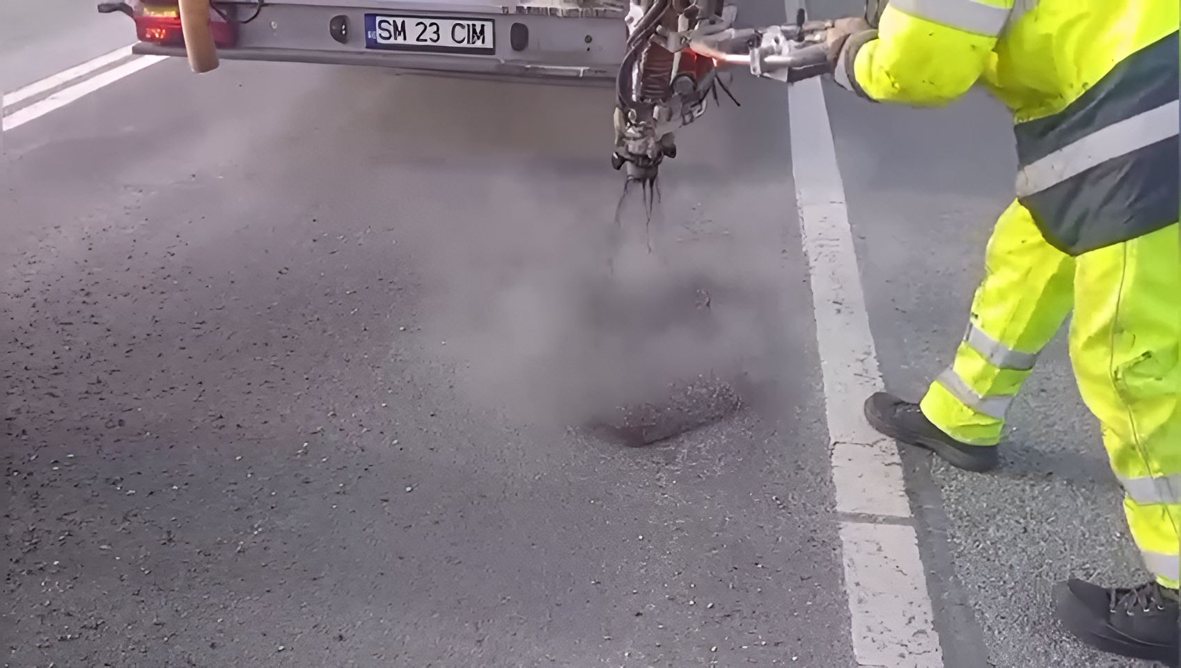 ВИДЕО Дороги в Румынии зимой полны выбоин: новая технология ремонта асфальта при низких температурах испытана в Клуже