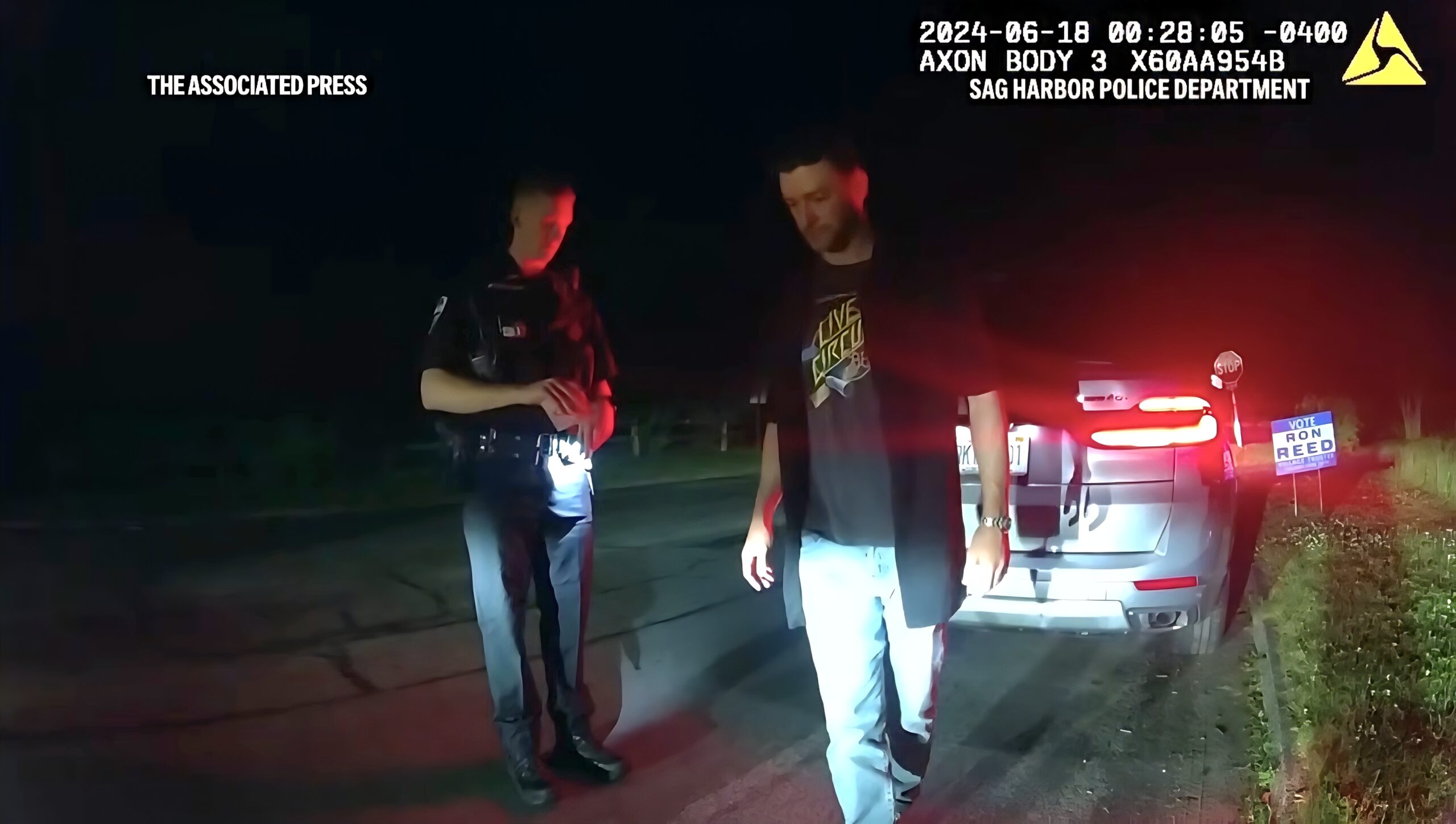 Первые кадры ареста Джастина Тимберлейка. Он ехал пьяный, в встречном направлении и не остановился на СТОП.