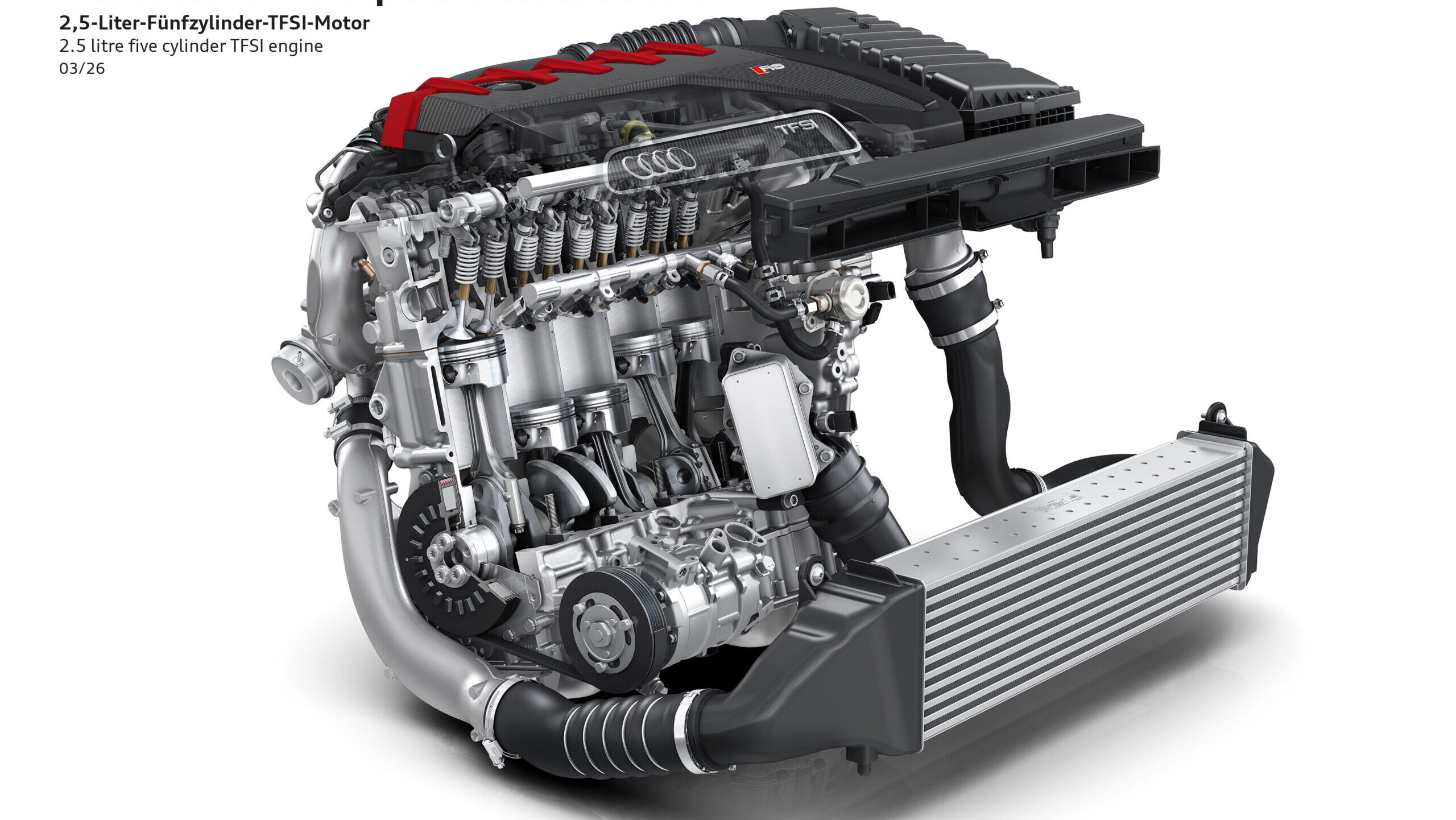 Audi может добавить гибридную систему к пятицилиндровому двигателю, чтобы сохранить его продажу в Европе.