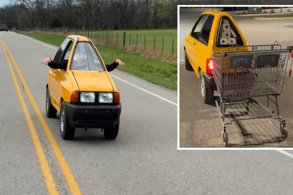 Видео | Он построил самый тонкий автомобиль в мире, и Интернет взорвался. Этот Форд меньше тележки для покупок