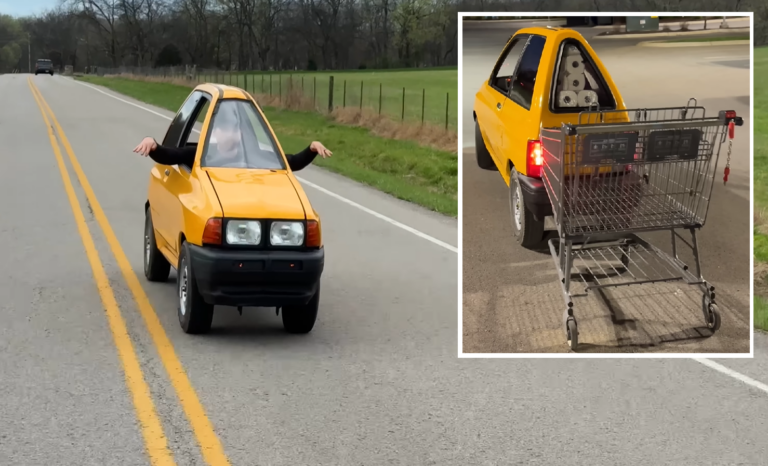Видео | Он построил самый тонкий автомобиль в мире, и Интернет взорвался. Этот Форд меньше тележки для покупок